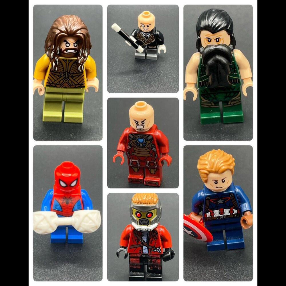 LEGO Marvel and DC Mixed Lot of Lego Minifigures (7 Total)